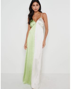 Pretty Lavish Esmee Contrast Slip Dress - Green