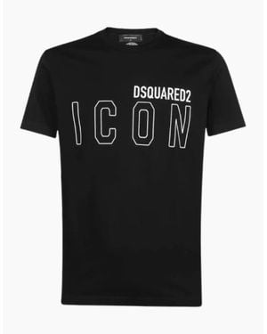 DSquared² Icon Outline Logo T-Shirt - Black