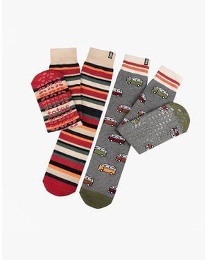 Totes Toasties 3324 Original Slipper Socks Slipper Socks Campervan Stripe - Multicolour