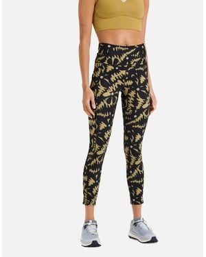 Roxy Heart Into It Ankle Patterned Leggings - Black