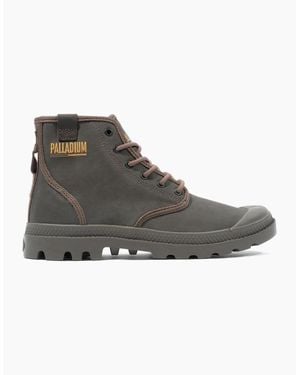 Palladium Pampa Hi Coated High Rise Lace Up Boots - Grey