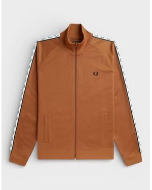 Fred Perry Taped Track Jacket Marmalade - Brown