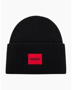BOSS Xaff6 Patch Logo Beanie Hat - Black