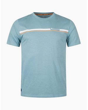 Aquascutum Active Cotton Stripes Avio T-Shirt - Blue