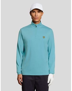 Lyle & Scott Performance 1/4 Zip Midlayer - Blue