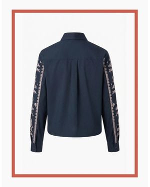 Nooki Design Sienna Embroidered Cropped Shirt - Brown