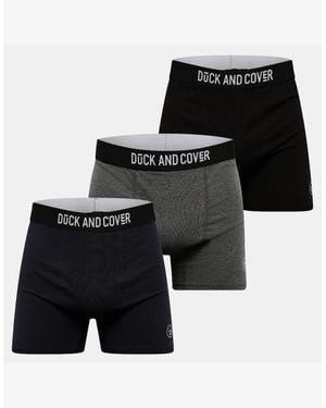Duck and Cover Bronteen 3 Pack Boxer Shorts - Black