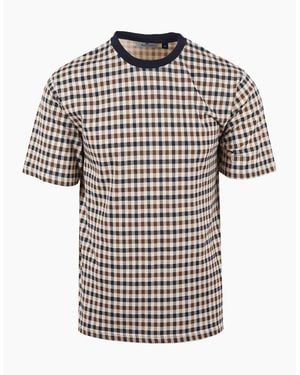 Aquascutum Club Check T-Shirt - White