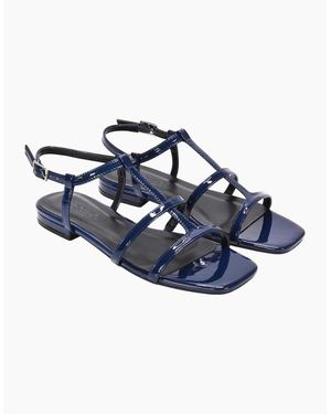 XY London Ladies Danielle Patent Strappy Sandals - Blue