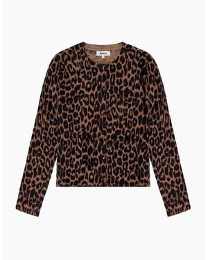 Ro&zo Leopard-Print Cotton And Cashmere-Blend Cardigan - Brown