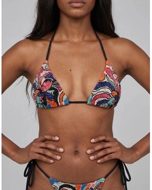Oceanus Rose Ellie Bikini Top Multi-Coloured - Black