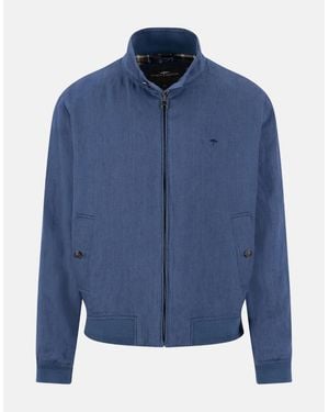 Fynch-Hatton Pure Linen Harrington Jacket Horizon - Blue