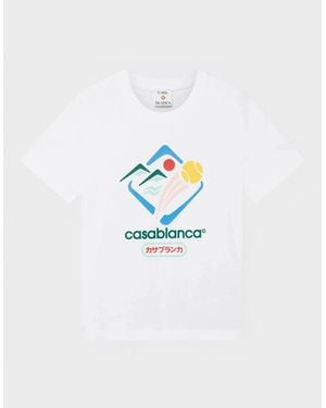 CASABLANCA Montagne Sportif Fitted T-Shirt - Blue