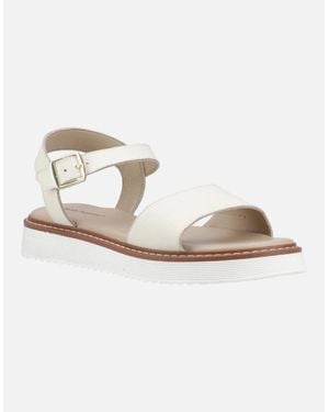 Hush Puppies Cassie Nubuck Cream Sandals - Metallic