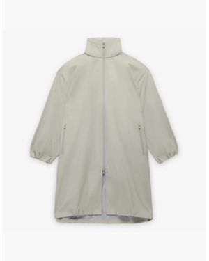 adidas Solid Patterned Zipped Pocket Woven Cuff Parka Coat - White