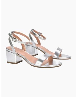 XY London Ladies Gemma Metallic Strappy Low Block Heel Sandals