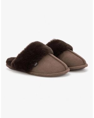 Totes Toasties Velour Mule Slippers Mules Chocolate - Brown