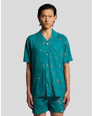 Lyle & Scott Goldfish Graphic Resort Shirt - Blue