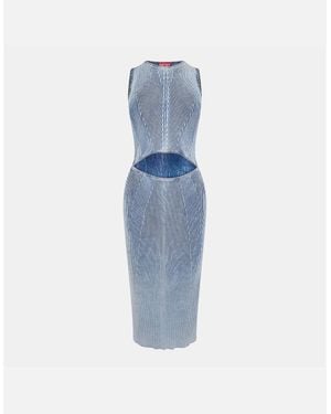 DIESEL M Taryn Crew Neck Midi Bodycon Dress - Blue
