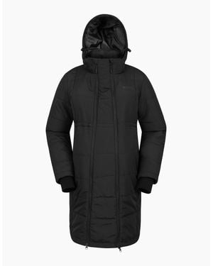 Mountain Warehouse Ladies Amethyst Long Maternity Padded Jacket - Black