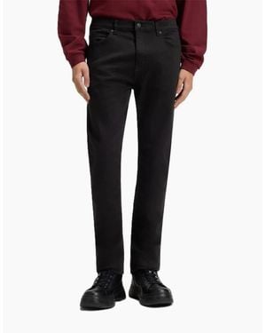 BOSS Mid Rise Slim Fit Five Pocket Jeans - Black