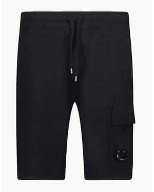 C.P. Company Light Fleece Lens Pocket Cargo Shorts - Blue