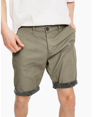 Threadbare Chino Shorts Cotton Knee Length Summer Bermuda Casual Shorts New - Green
