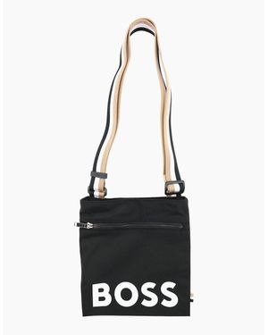 BOSS Catch Printed Logo Envelope Bag - White