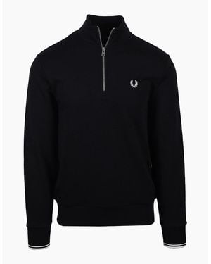 Fred Perry Half Zip Sweatshirt - Blue