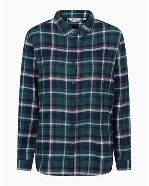 Mountain Warehouse Ladies Balsam Brushed Flannel Longline Shirt - Blue