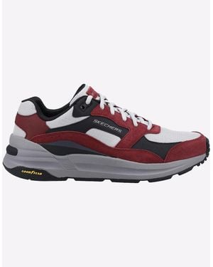 Skechers Global Memory Foam Trainers Burgundy - Red