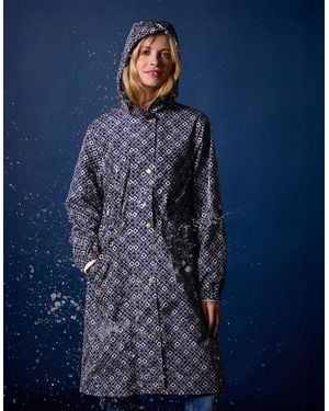 Joules Holkham Waterproof Packable Raincoat With Hood - Blue