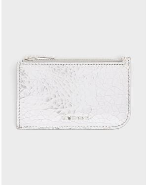 McQueen Sling Logo Zip Card Case Crackled - Natural
