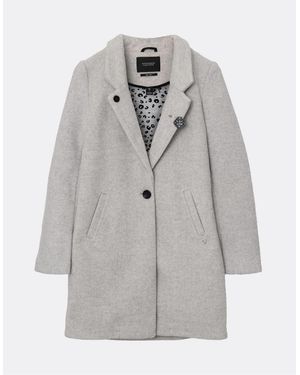 Maison Scotch Bonded Wool Coat - Grey
