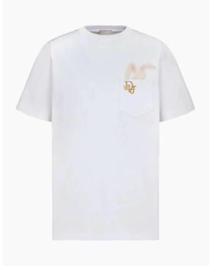 Dior X Erl Bunny Pocket Tee - White