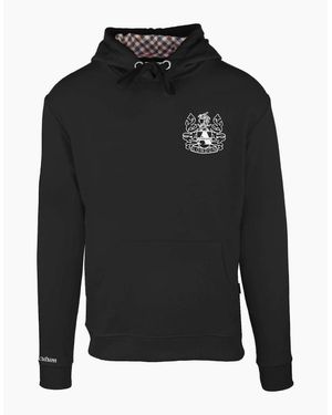 Aquascutum Hooded Neck Embroidered Sweatshirt - Black