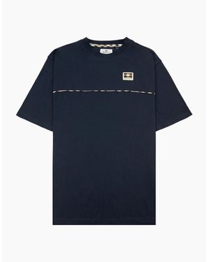 Aquascutum Club Check Piping T Shirt 11 - Blue