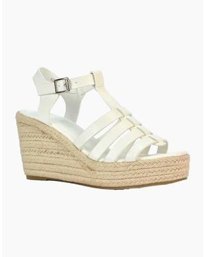 XY London Ladies Remi Platform Wedge Sandals - White