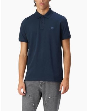 Timberland Polo Shirt Short Sleeve Millers River Pique Cotton Polo Shirts - Blue