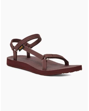 Teva Flat Sandals Original Universal Slim Touch Fastening Rum Raisin Uk S - Brown