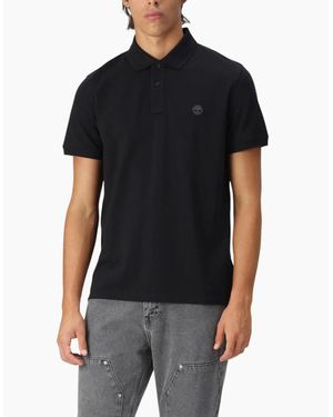 Timberland Polo Shirt Short Sleeve Millers River Pique Cotton Polo Shirts - Black