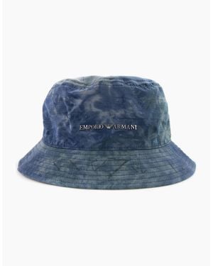 Emporio Armani Gradient Nylon Cloche Hat - Blue