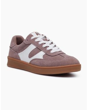 Hush Puppies Maura Suede Stone Trainers - Pink