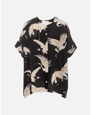 One Hundred Stars Stork Tea Blouse - Black