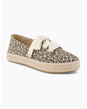TOMS Carolina Lace Up Cotton Oatmeal Flip Flops - White