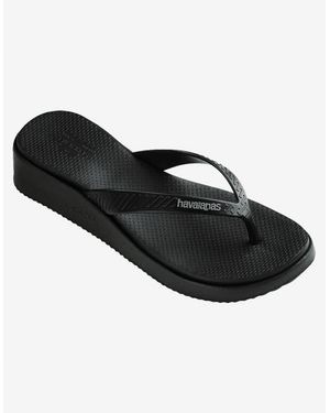 Havaianas High Platform Flip Flops - Black