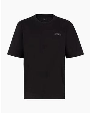 Fendi Logo Patch Crewneck T-Shirt - Black