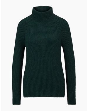 BOSS Mock Neck Raglan Sleeve Long Sleeve Jumper - Green