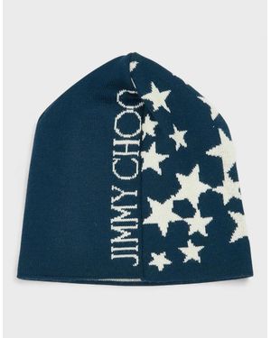 Jimmy Choo Star Print Beanie - Blue