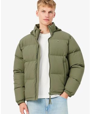 Lacoste Water-Repellent Hooded Down Jacket - Green